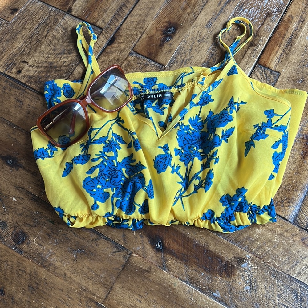 SHEIN yellow floral top - Picture 5 of 5